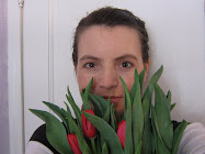 self-portrait with tulips