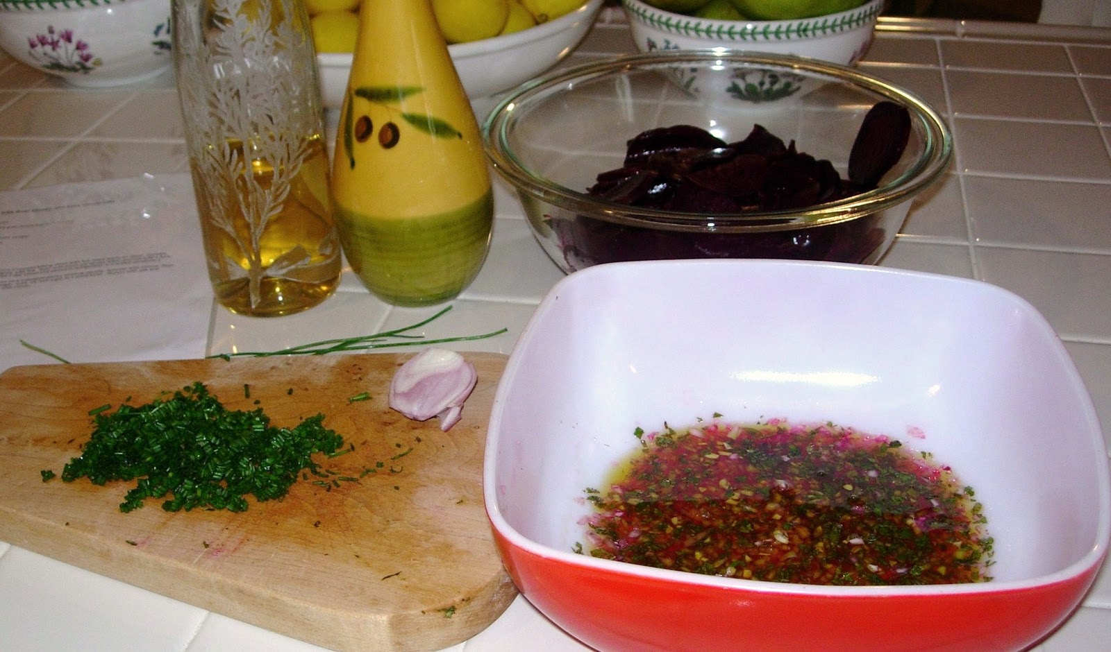 A Table For Rue, Please Beet Carpaccio with Goat Cheese and Mint