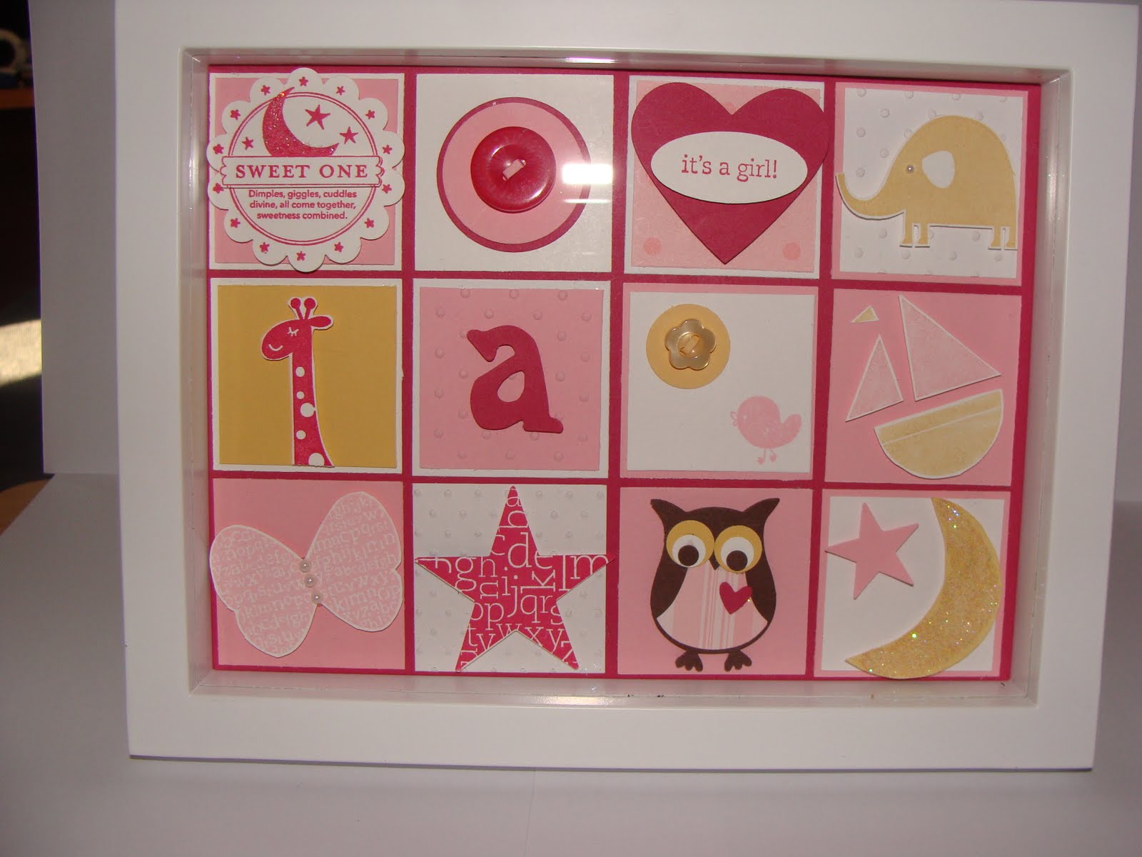 Stamping For Fun! Baby Girl Shadow Box