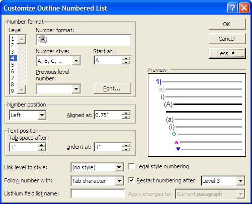 custom numbering