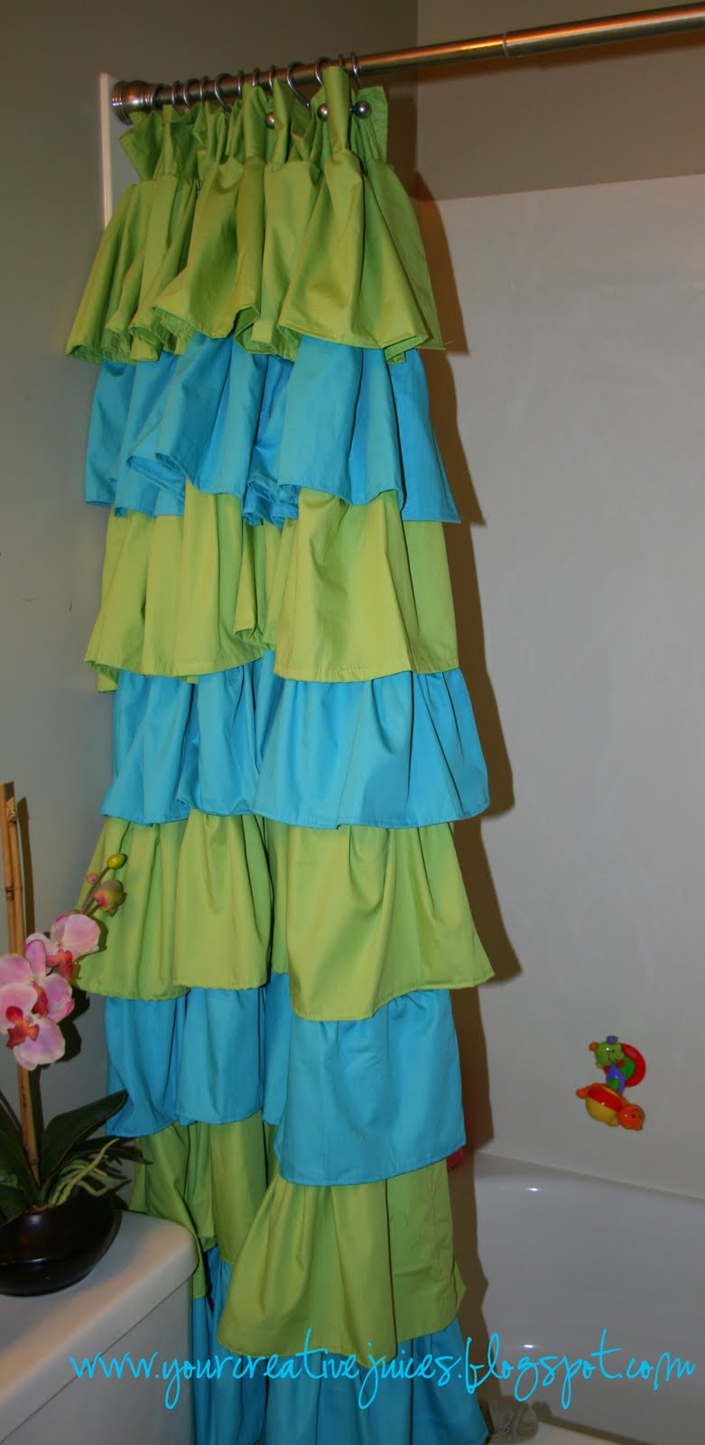 Creative Juices My 9.00 Ruffle Shower Curtain