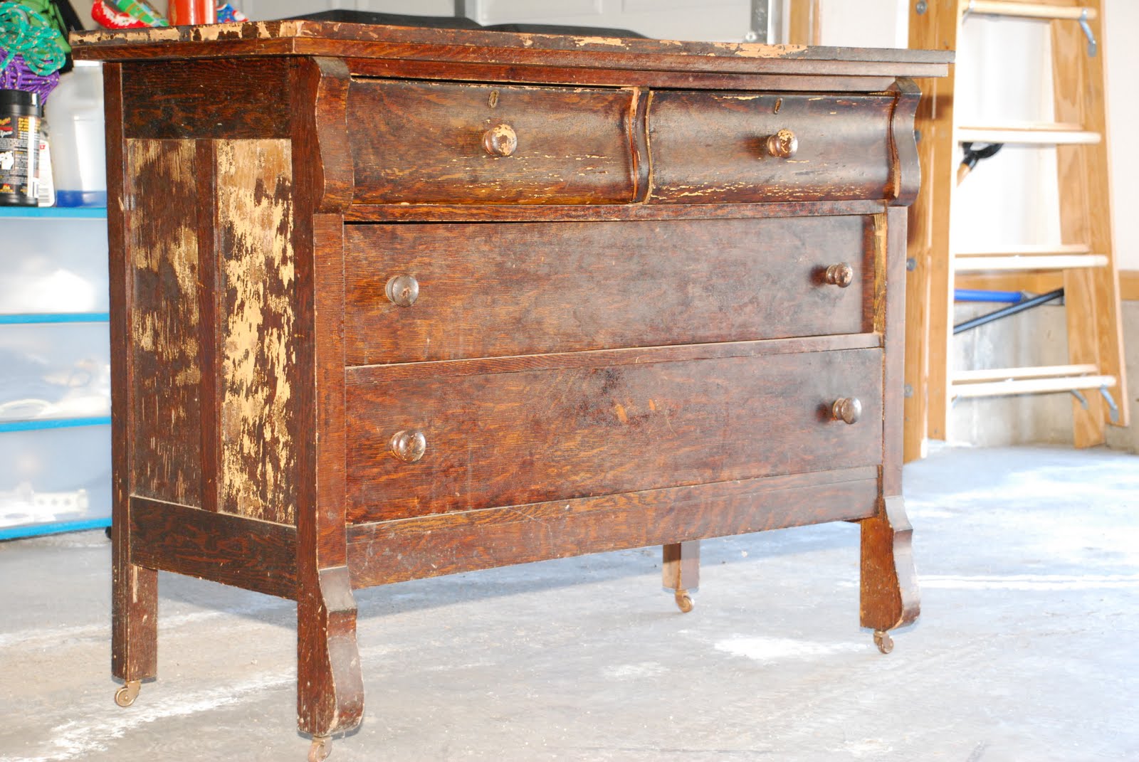 A Quest for a Balanced Life Antique dresser refinshed!