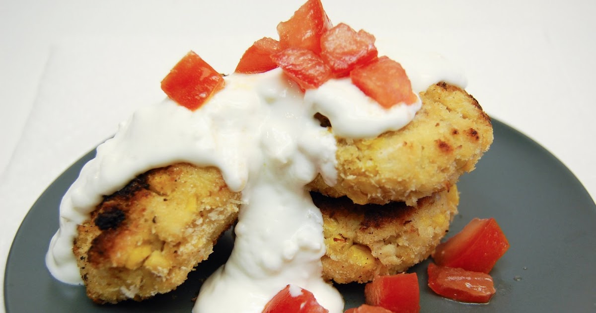 Bread + Butter Tuna Corn Cakes with Garlic Yogurt Sauce