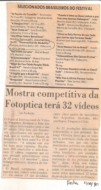 Mostra competitiva da fotoptica terá 32 vídeos.