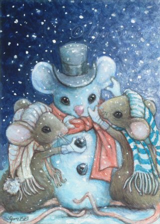 LES P'titesouris   - Page 4 4web+ACEO+Frosty+the+Snow-mouse+byLBB
