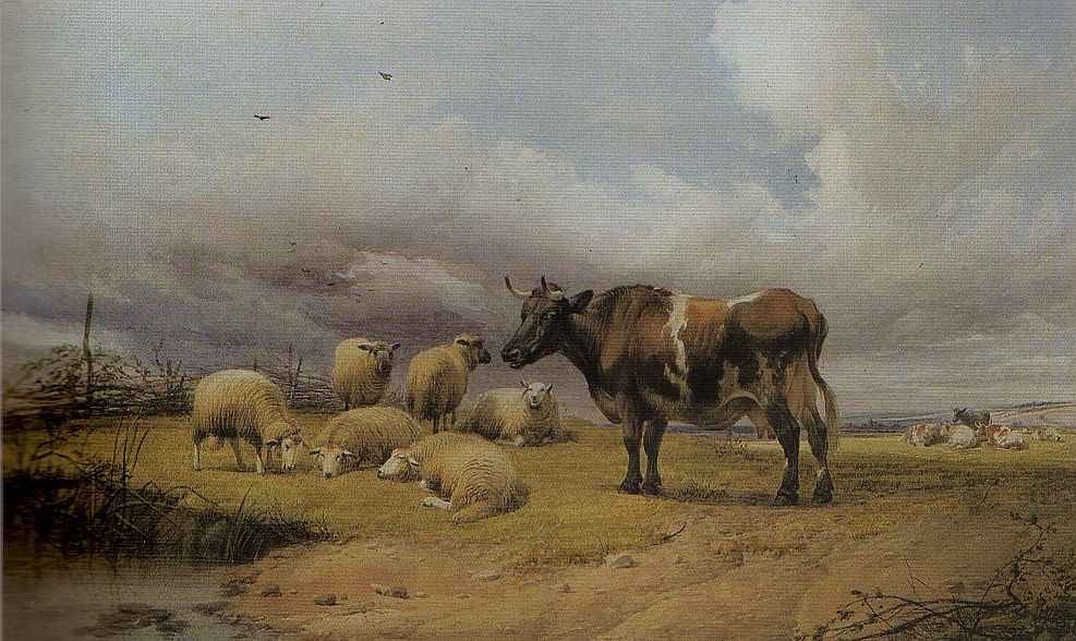 British Paintings Thomas Sidney Cooper Canterbury Meadows with