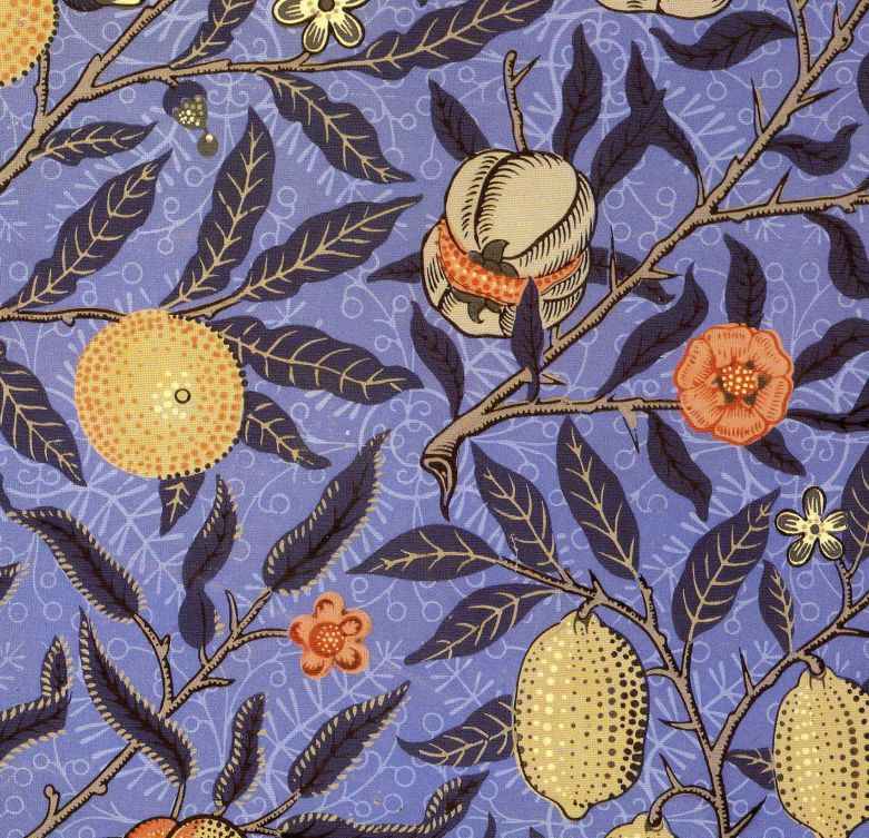 Pre Raphaelite Art: William Morris Blue Fruit Wallpaper Pre Raphaelite Art: William Morris Blue Fruit Wallpaper