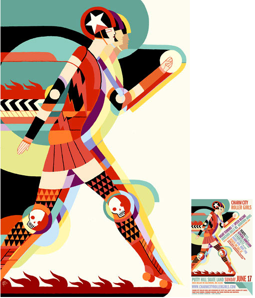 Urban Palimpsest Roller Derby Art