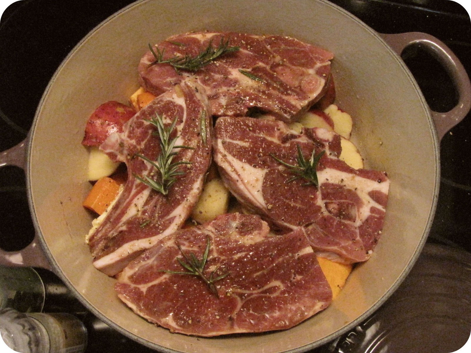 My House of Giggles A little Le Creuset Cassis French Oven (and Baked Lamb Chops)...