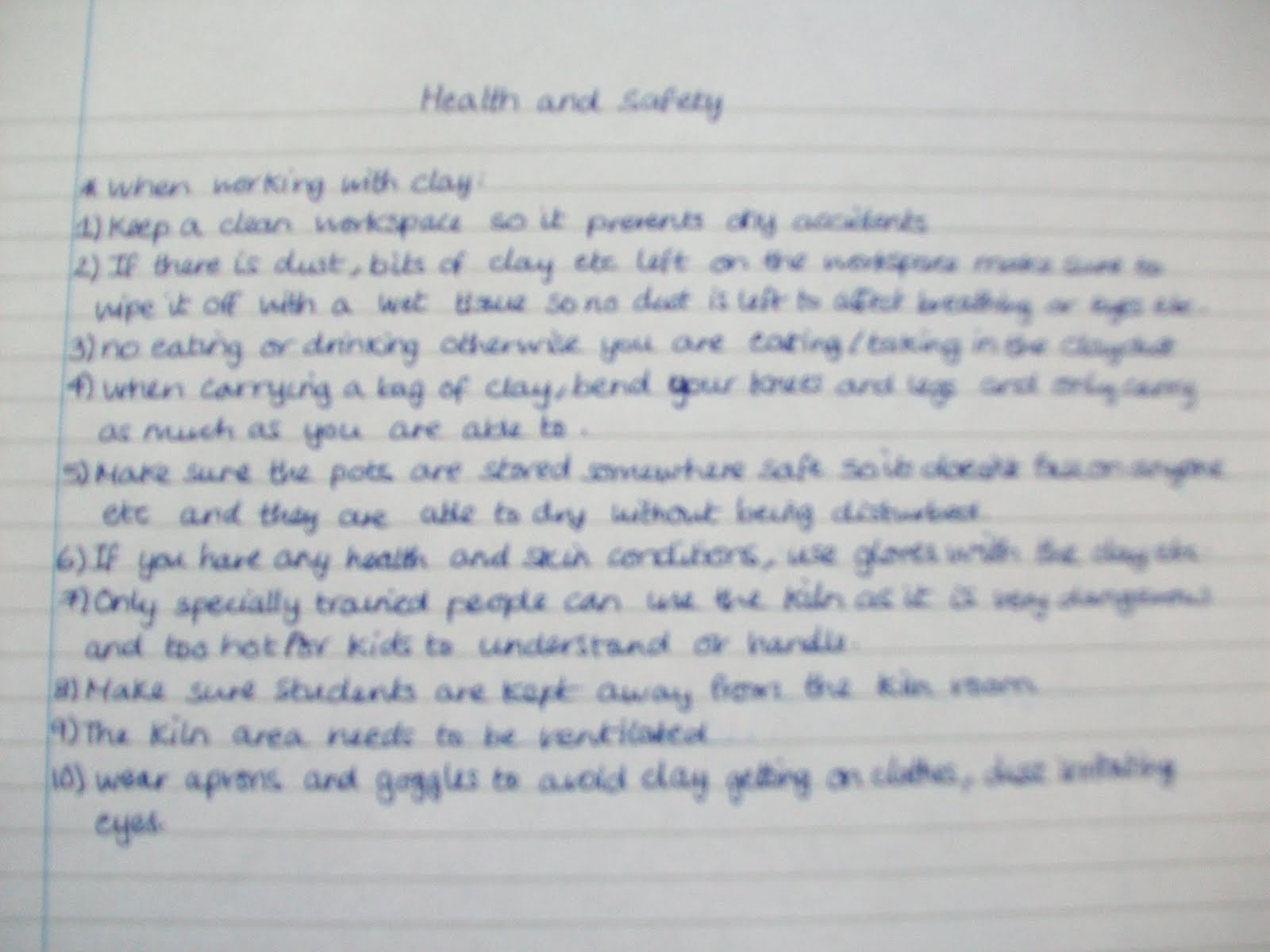 Creative And Media 3.3 Artefact Health and Safety Rules (When