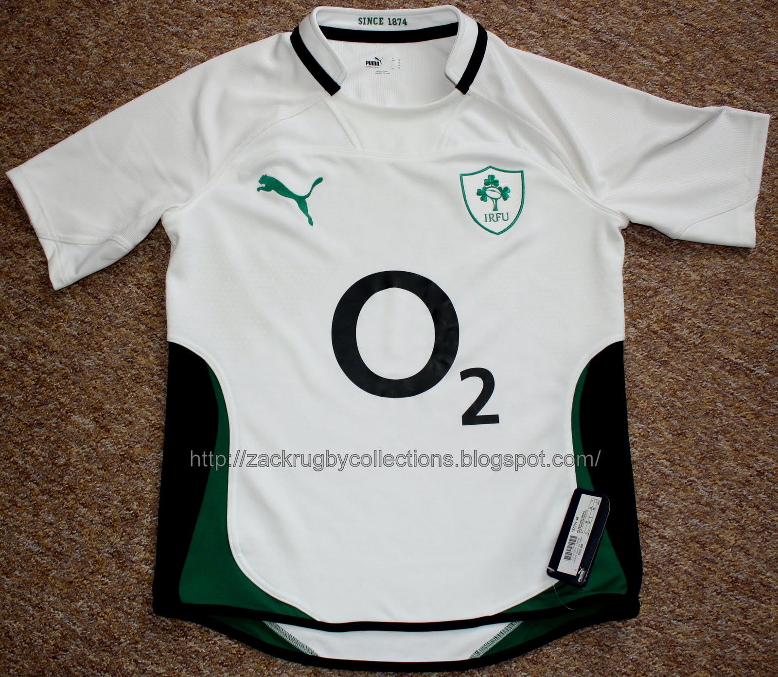 ZackRugby Collections® Ireland (IRFU) SS Pro Away 2009/2010 Rugby Jersey