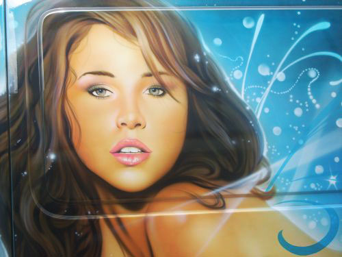Female Beauty Face Airbrush on Cars Sexy Tattoo Body Painting Airbrush