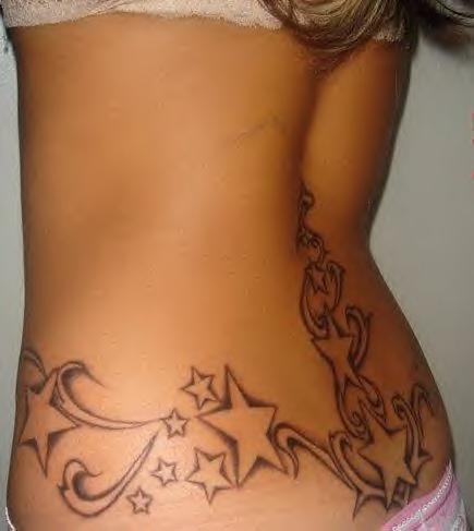 Star tattoos are one of the most popular models for girls, especially girls 