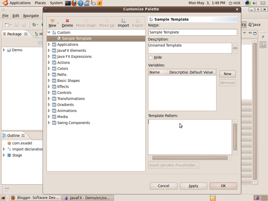 Errors in a JavaFX source file