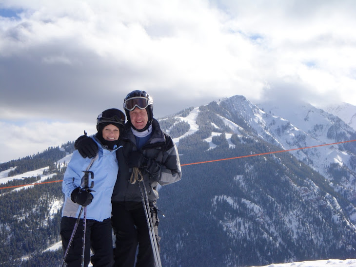 Connie and Mark skiing Buttermilk and Snowmass Mts., Aspen, Colorado during the Winter X Games.