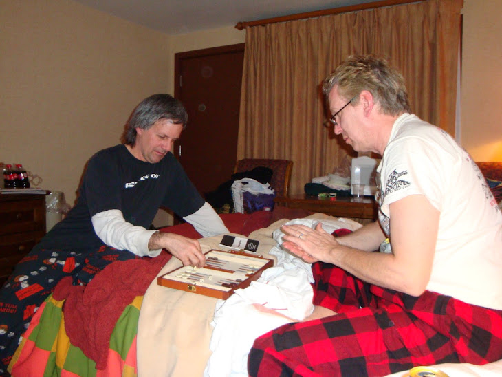 Steve/Mark were college roommates JR year; playing backgammon like years ago!