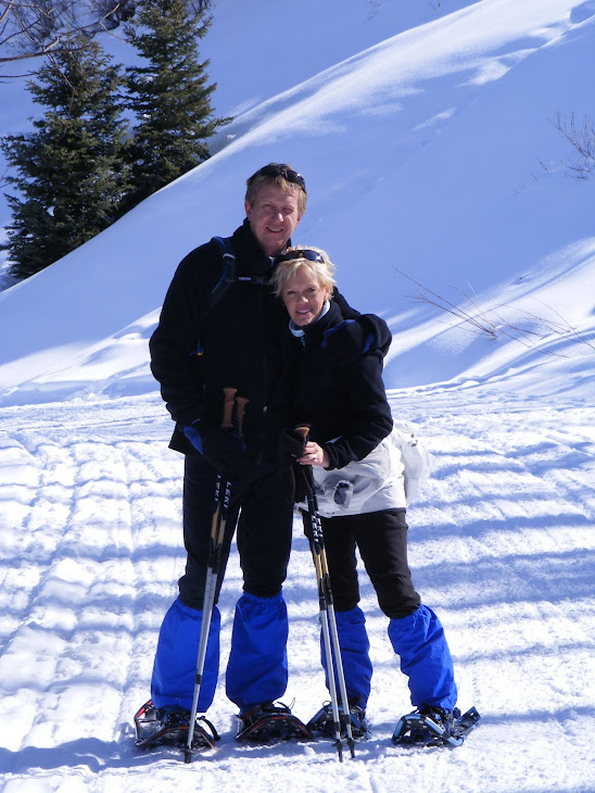 Mark and Connie snowshoeing, Aspen, Colorado