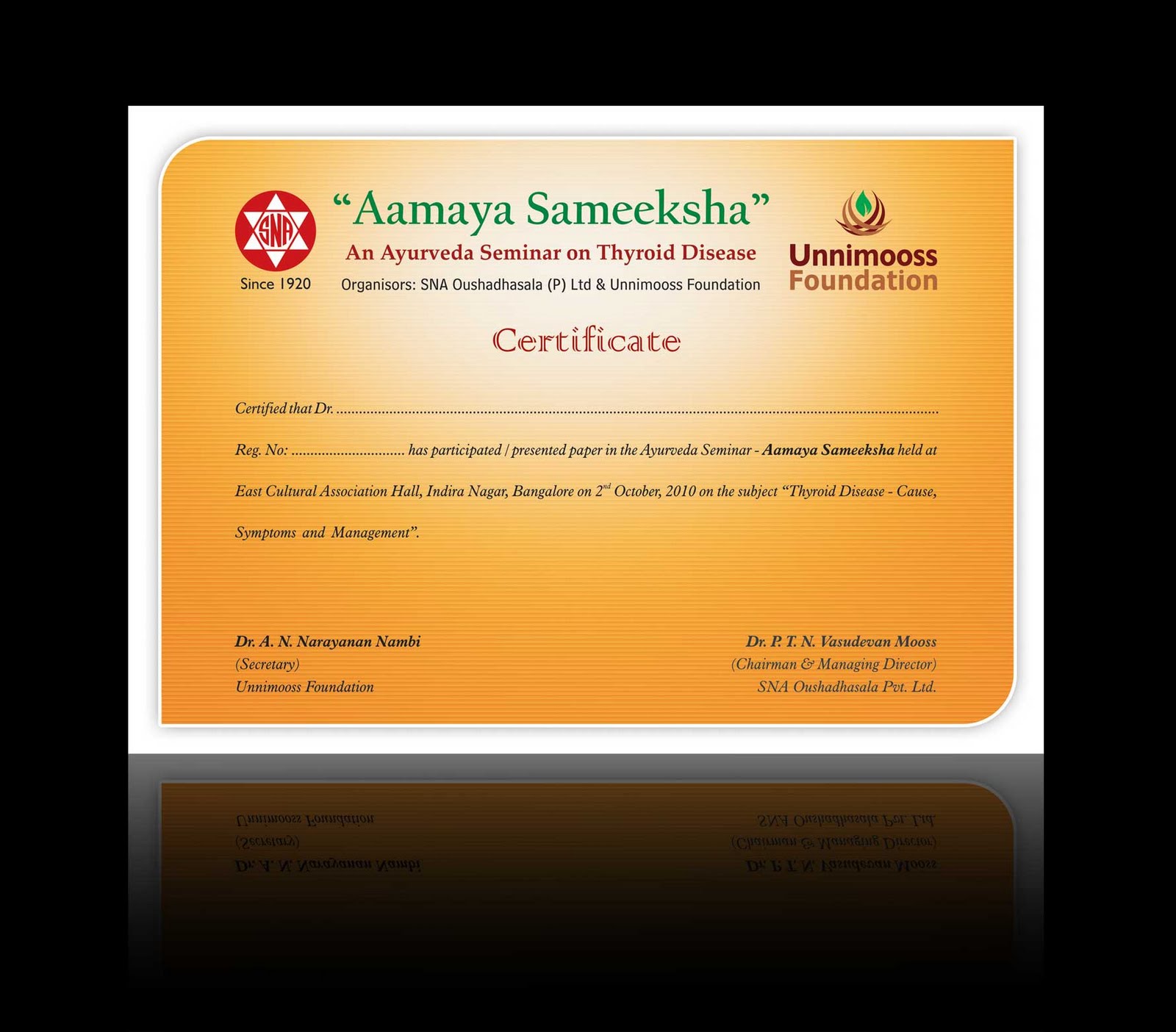 C & O adventures Ayurveda Certificate Design, Thrissur, Kerala