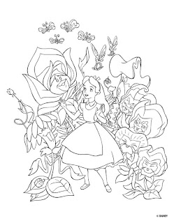 Desenhos Para Pintar Alice com plantas