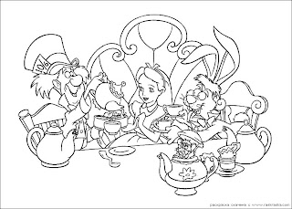 Desenhos Para Pintar Alice e seus amigos