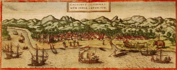 The Calicut (Kozhikode) coast in 1572, it was bustling with trade activities.