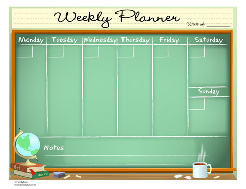 weekly planner template. weekly planner template 2009