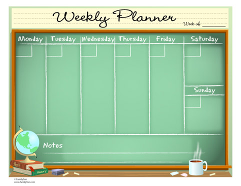 Free Printable Weekly Planner T...