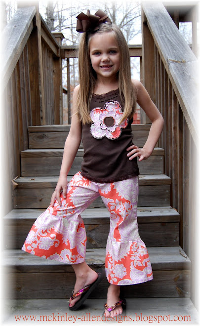 Funky Frayed Flower/Ruffle Pant Set $60