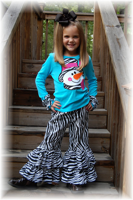 2009 Pink, Blue, Zebra Snowman Double Ruffle Pant Set $100