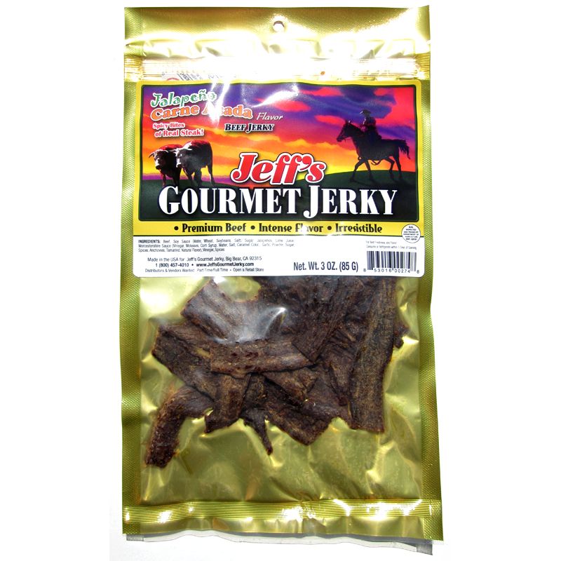 Jeff's Gourmet Jerky Jalapeno Carne Asada Beef Jerky Reviews