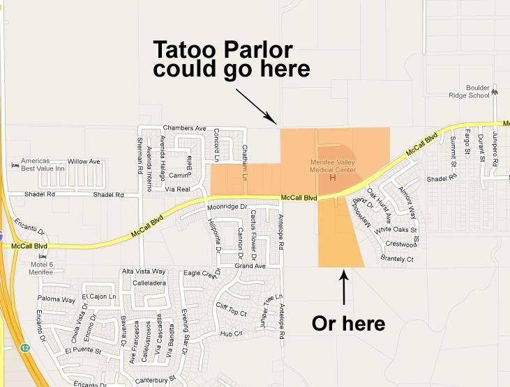 Menifee Agrees to Tattoo Parlors, Somewhat