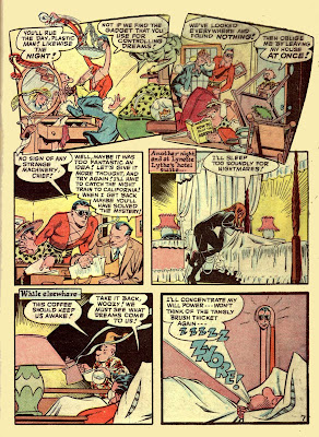 A cartoon of a sexy woman in silhouette appears in this Plastic Man comic book page.