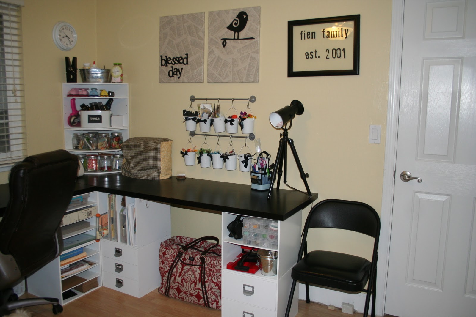 Scrapbooking desk Scrapbook room, Craft room office, Scrapbook storage