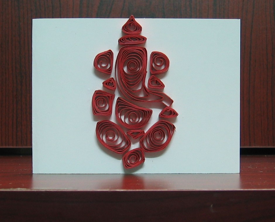 I quilled this Ganesha from an image in a wedding card.