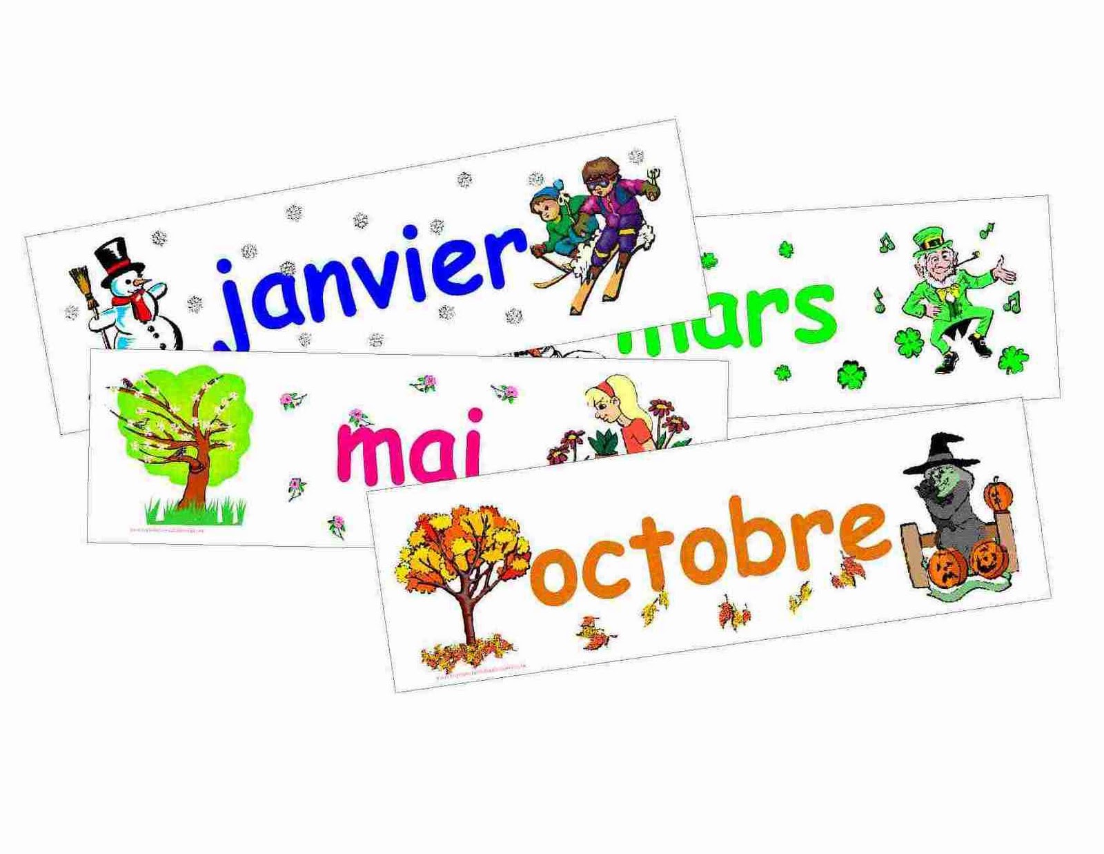 J'adore le français! Les mois de l'année et la date.