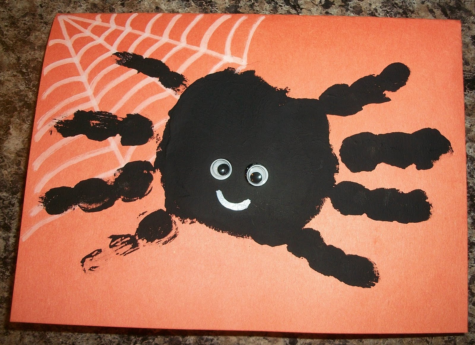 Hand Print Spider Halloween Card | Happenings of the Harper Household