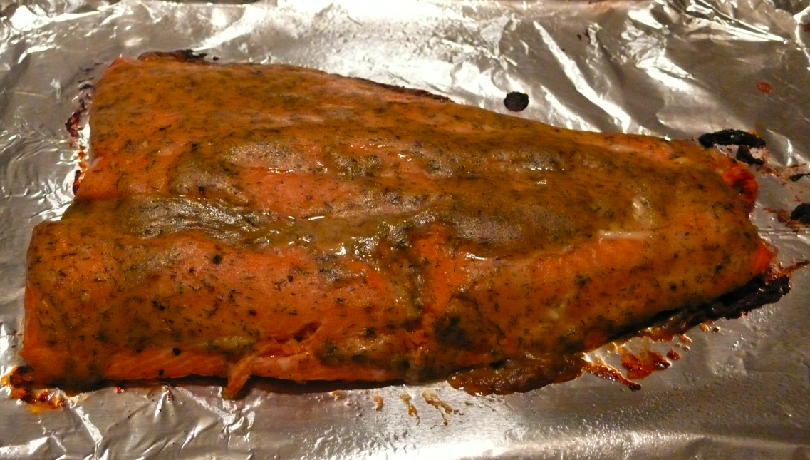 Sarah's Kitchen Adventures Roasted Salmon with Honey Mustard and Dill