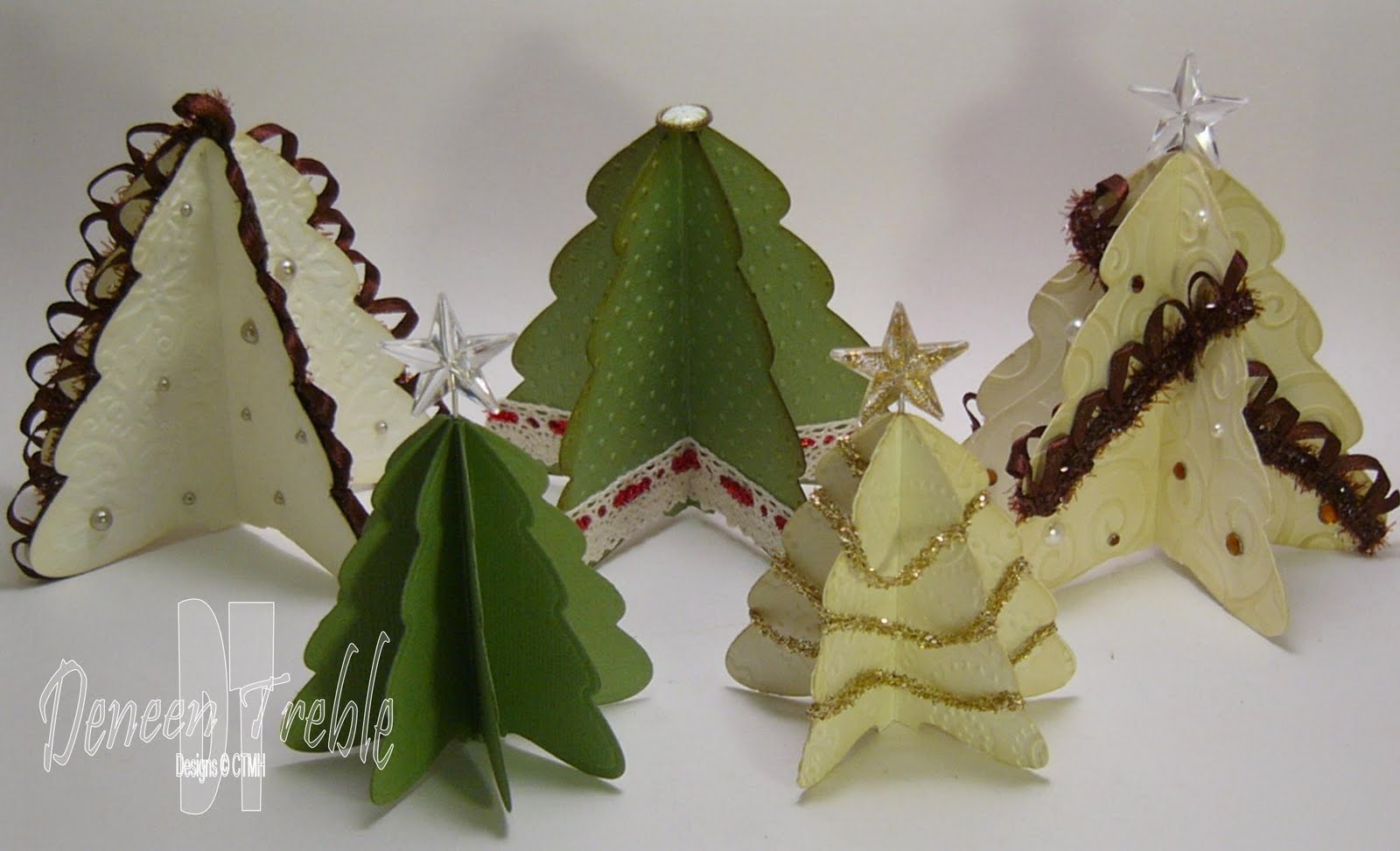 A Path of Paper 3D Christmas Trees