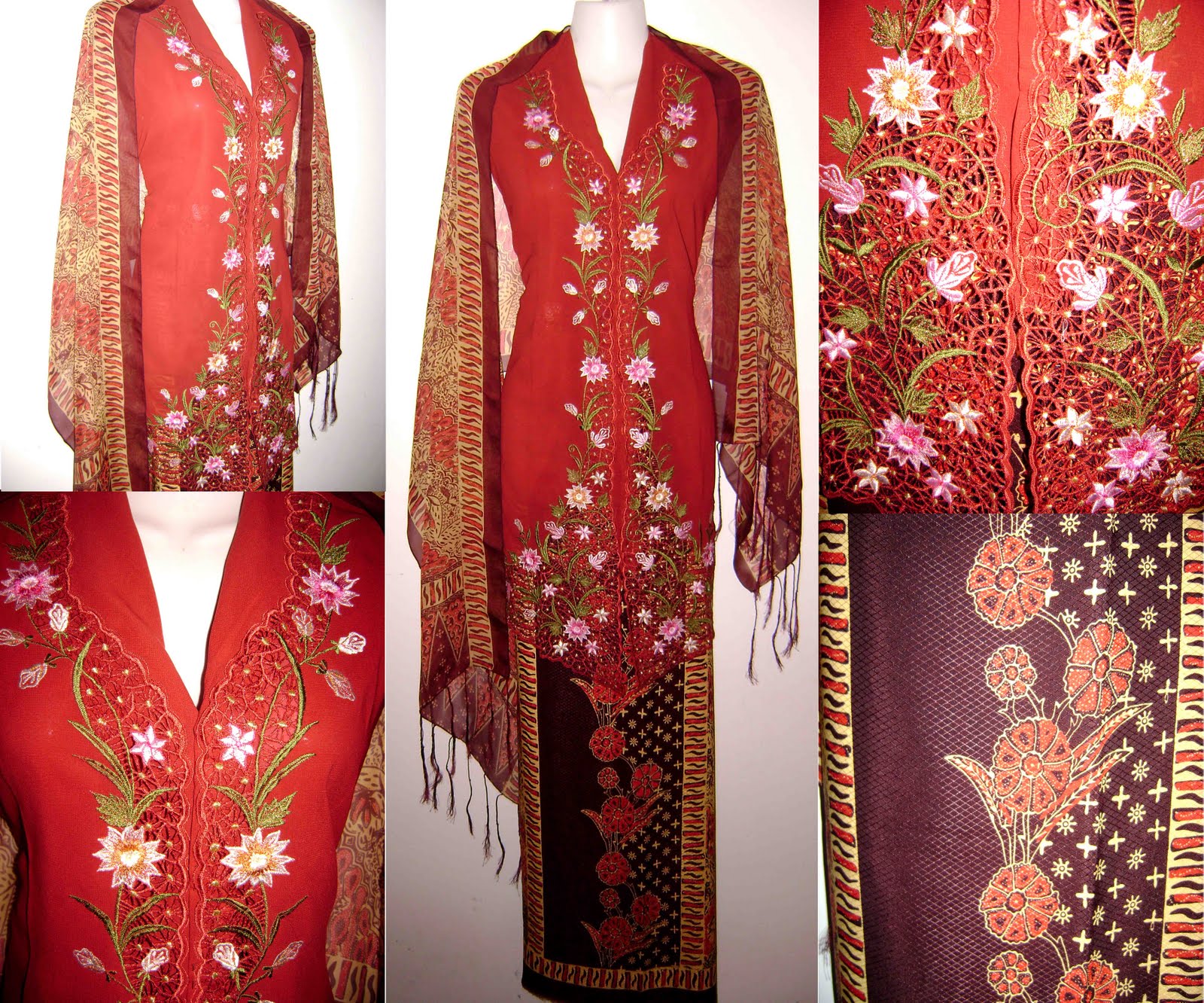 kebaya pengantin batak sulam