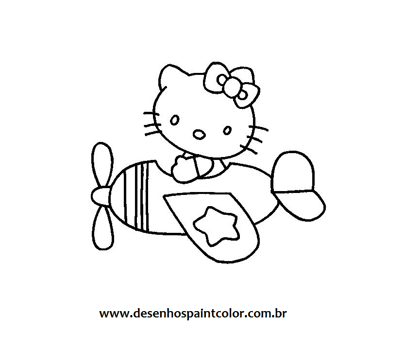 Desenho de Pintar Hello Kitty para Crianças, Desenhos Animados, Pintura  infantil