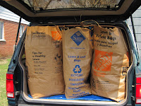 yard debris loaded into the car