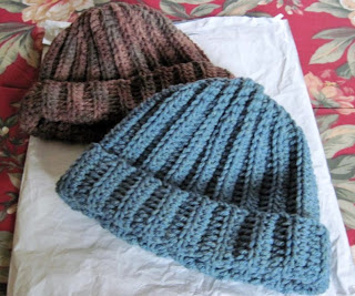 2 crocheted hats