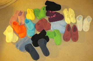crocheted slippers