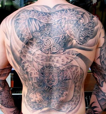 full back japanese tattoo men