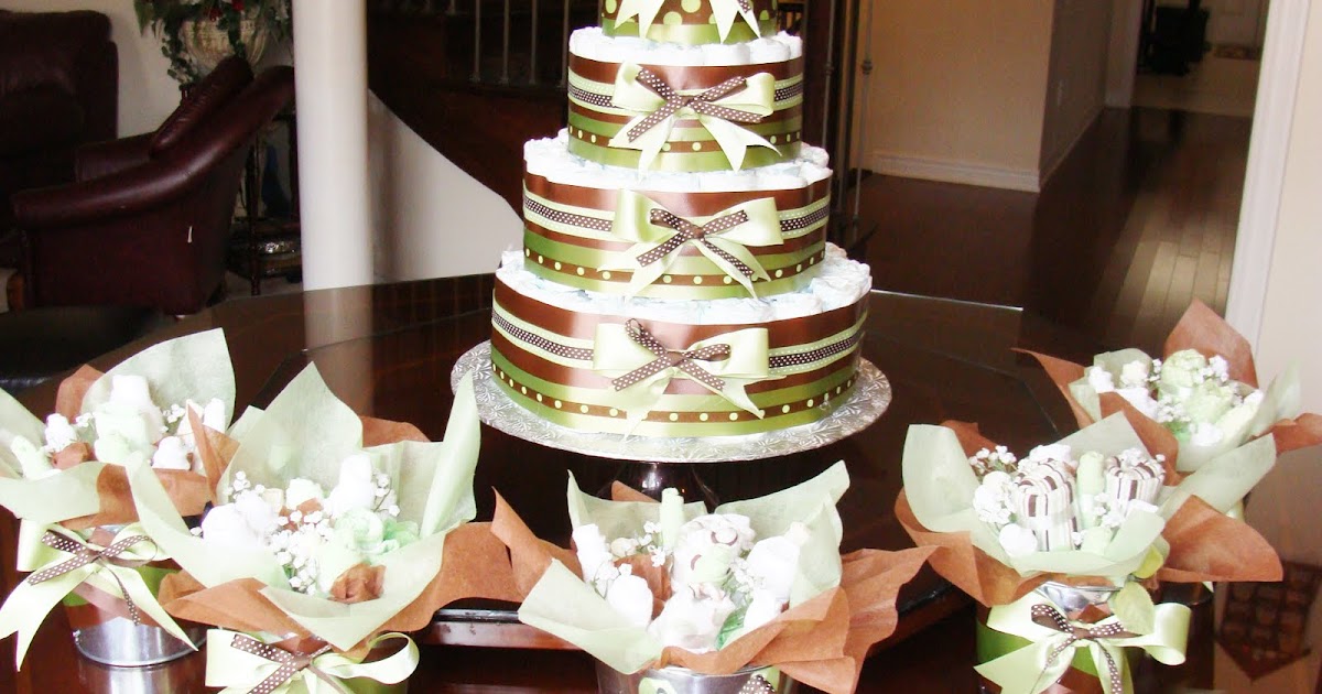 Finest Expressions Custom Baby Shower Diaper Cake and Baby Blossom