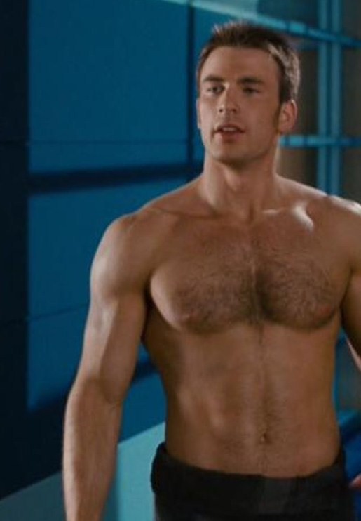 Hollywood Hunk Chris Evans Shirtless Wet in a Towel