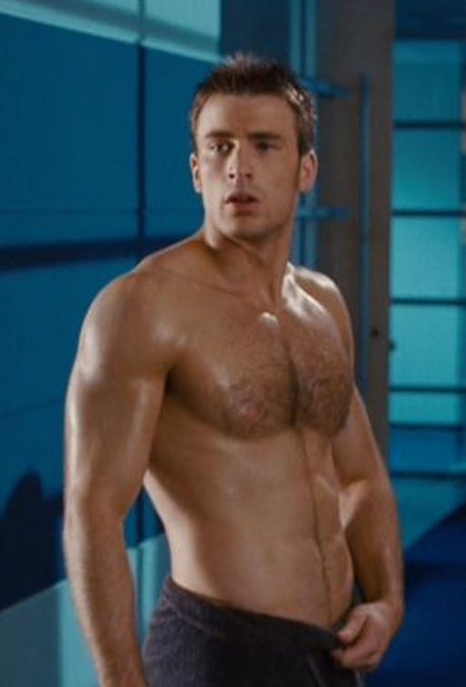 Hollywood Hunk Chris Evans Shirtless Wet in a Towel 2
