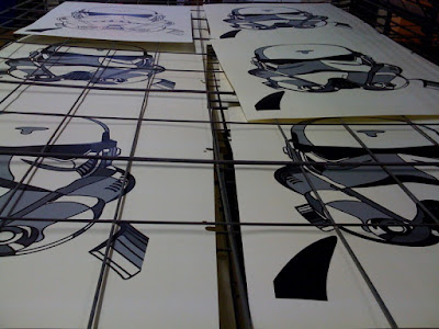 Star Wars - Production of David Flores' White Rebel (Stormtrooper) Screen Print