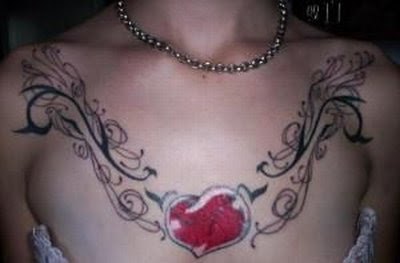 Girls Breast on Women S Ink  Chest Or Breast Tattoos