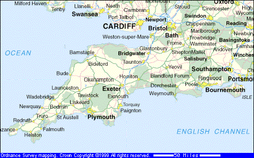 Devon and Somerset - Taunton is situated approximately in 